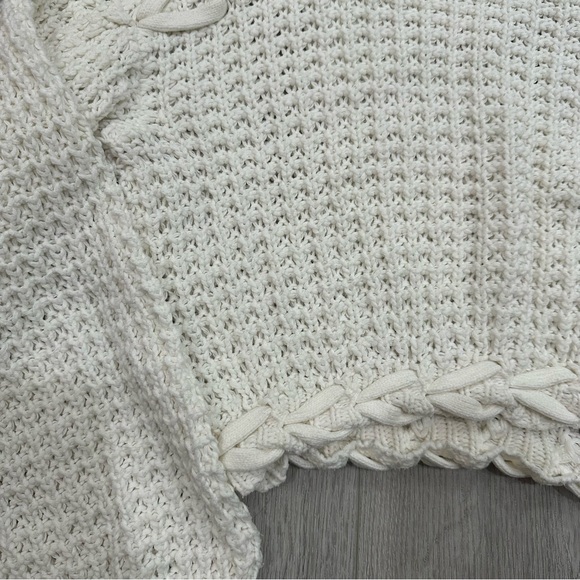 Lovers + Friends White Knit Cropped Braided Sweater - Picture 2 of 2